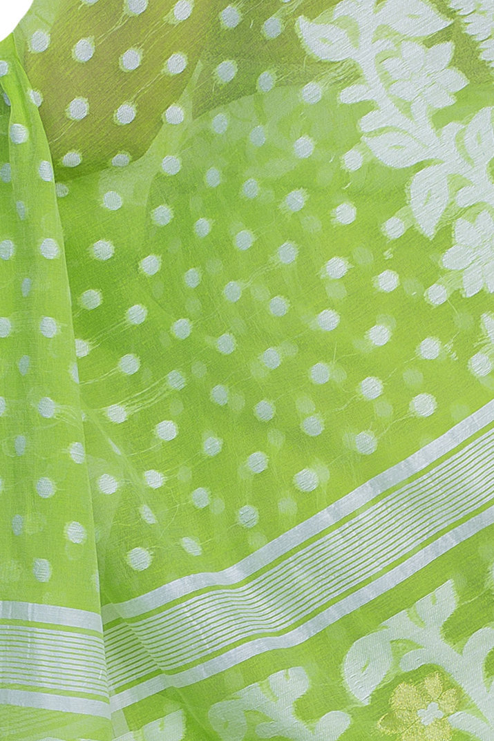 Green Pure Cotton Boll_Jamdani Jamdani Saree (813)